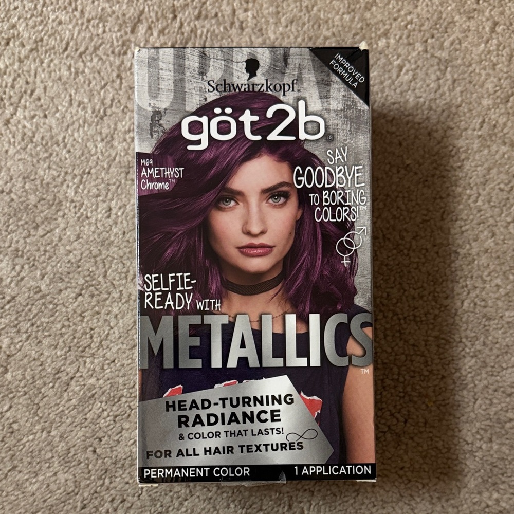 NEW Schwarzkopf got2b Metallics #M69 Amethyst Chrome Hair Dye - Permanent Color